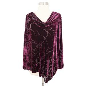 vtg GHOST Floral burnout Velvet top sz S asymmetric hem